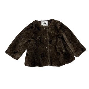 Janie and Jack Brown Faux Fur Cape